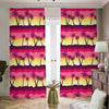 Sunset Palm Tree Pattern Print Blackout Pencil Pleat Curtains