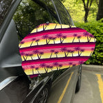 Sunset Palm Tree Pattern Print Car Side Mirror Covers