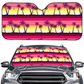 Sunset Palm Tree Pattern Print Car Windshield Sun Shade