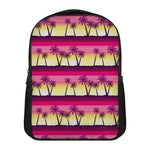 Sunset Palm Tree Pattern Print Casual Backpack