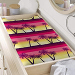 Sunset Palm Tree Pattern Print Changing Pad Cover