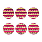 Sunset Palm Tree Pattern Print Coaster Set
