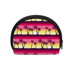 Sunset Palm Tree Pattern Print Coin Purse