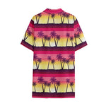 Sunset Palm Tree Pattern Print Cotton Hawaiian Shirt