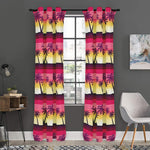 Sunset Palm Tree Pattern Print Curtain