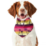 Sunset Palm Tree Pattern Print Dog Bandana