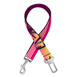 Sunset Palm Tree Pattern Print Dog Seat Belt