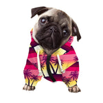 Sunset Palm Tree Pattern Print Dog Zip Up Hoodie