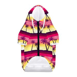 Sunset Palm Tree Pattern Print Dog Zip Up Hoodie