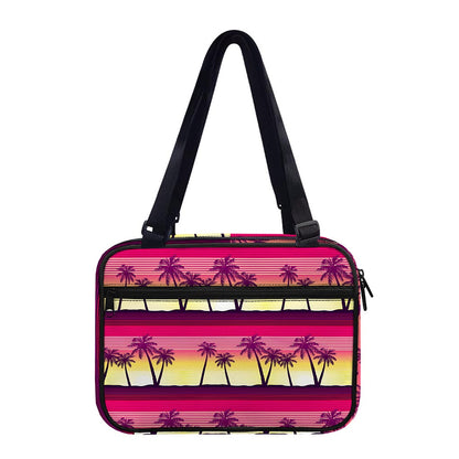 Sunset Palm Tree Pattern Print Double Strap Bible Bag