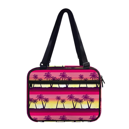 Sunset Palm Tree Pattern Print Double Strap Bible Bag
