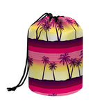 Sunset Palm Tree Pattern Print Drawstring Makeup Bag