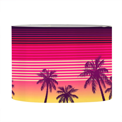 Sunset Palm Tree Pattern Print Drum Lamp Shade