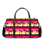 Sunset Palm Tree Pattern Print Duffle Bag