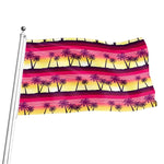 Sunset Palm Tree Pattern Print Flag