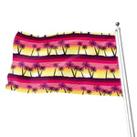 Sunset Palm Tree Pattern Print Flag