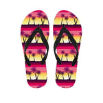 Sunset Palm Tree Pattern Print Flip Flops