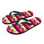 Sunset Palm Tree Pattern Print Flip Flops
