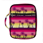 Sunset Palm Tree Pattern Print Front Pocket Bible Bag