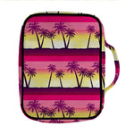Sunset Palm Tree Pattern Print Front Pocket Bible Bag
