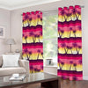 Sunset Palm Tree Pattern Print Grommet Curtains