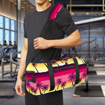 Sunset Palm Tree Pattern Print Gym Bag