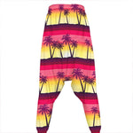 Sunset Palm Tree Pattern Print Hammer Pants