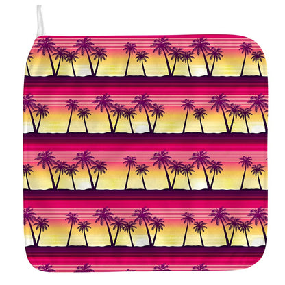 Sunset Palm Tree Pattern Print Hand Towel