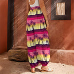 Sunset Palm Tree Pattern Print Harem Pants