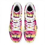 Sunset Palm Tree Pattern Print High Top Leather Sneakers