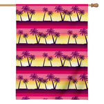 Sunset Palm Tree Pattern Print House Flag