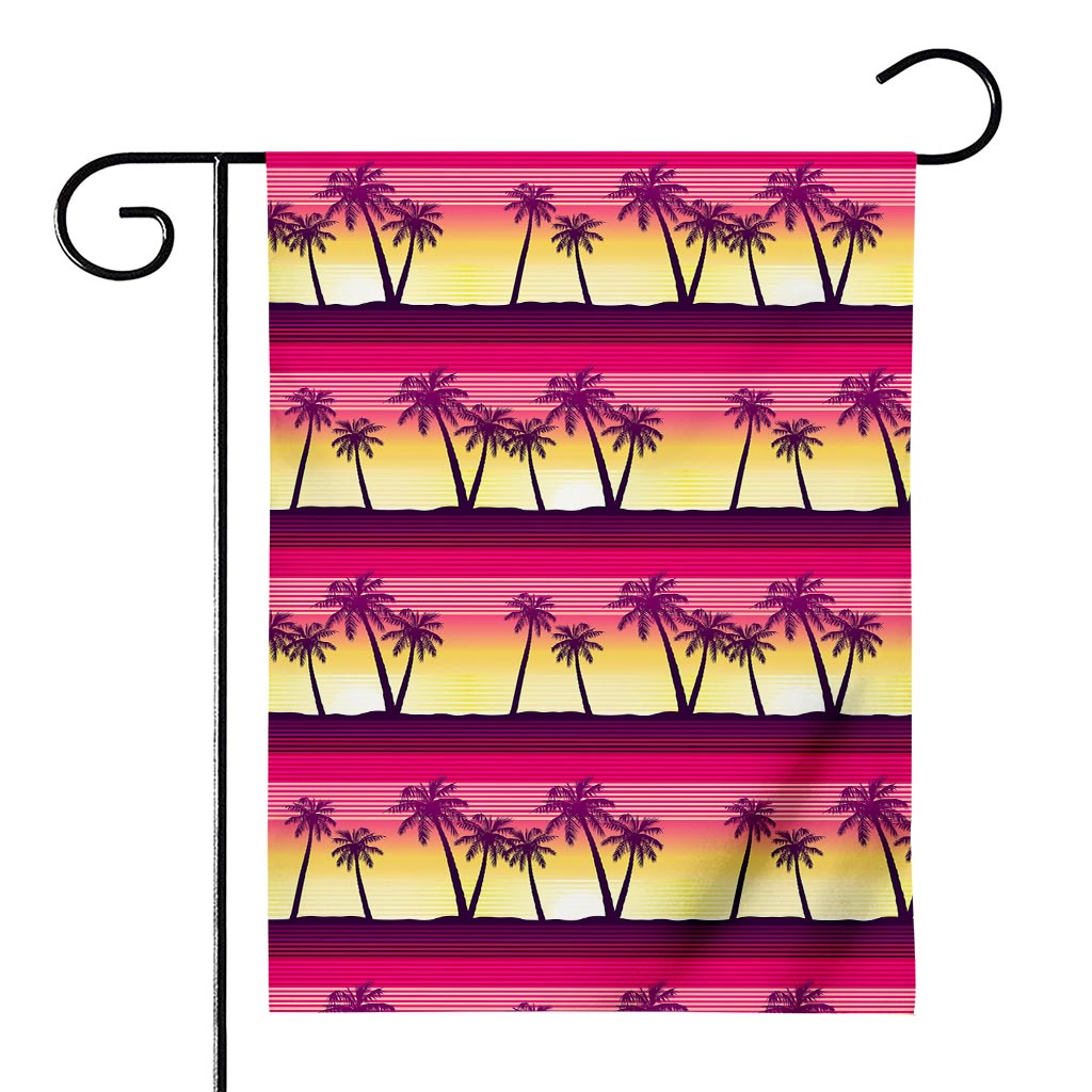 Sunset Palm Tree Pattern Print House Flag