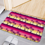 Sunset Palm Tree Pattern Print Indoor Door Mat