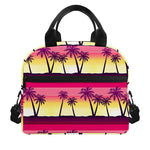 Sunset Palm Tree Pattern Print Insulated Lunch Bag