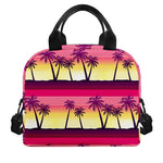 Sunset Palm Tree Pattern Print Insulated Lunch Bag