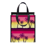 Sunset Palm Tree Pattern Print Insulated Lunch Tote