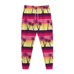 Sunset Palm Tree Pattern Print Jogger Pants