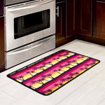 Sunset Palm Tree Pattern Print Kitchen Mat