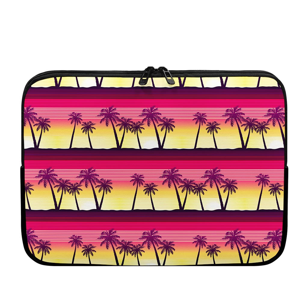 Sunset Palm Tree Pattern Print Laptop Sleeve