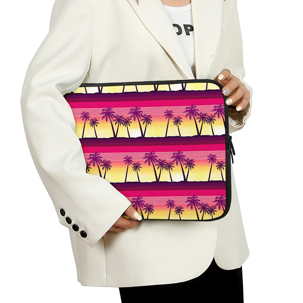 Sunset Palm Tree Pattern Print Laptop Sleeve