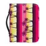 Sunset Palm Tree Pattern Print Leather Bible Cover