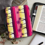 Sunset Palm Tree Pattern Print Leather Bible Cover