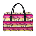 Sunset Palm Tree Pattern Print Leather Duffel Bag
