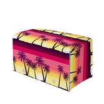 Sunset Palm Tree Pattern Print Leather Tissue Box Cover