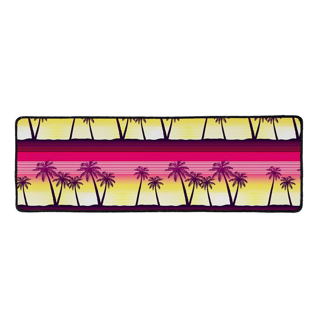 Sunset Palm Tree Pattern Print Long Kitchen Mat