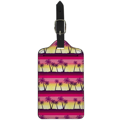 Sunset Palm Tree Pattern Print Luggage Tag