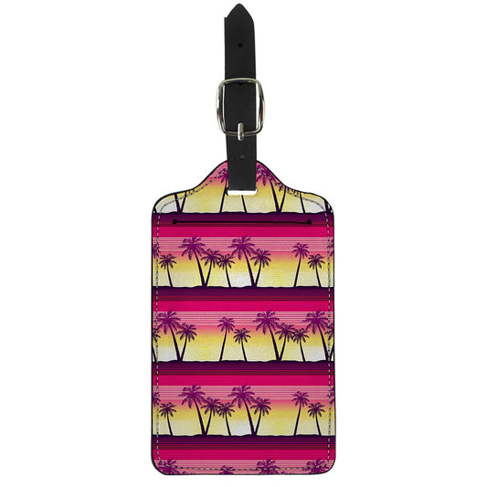 Sunset Palm Tree Pattern Print Luggage Tag