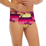 Sunset Palm Tree Pattern Print Men's Briefs