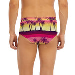 Sunset Palm Tree Pattern Print Men's Briefs
