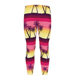 Sunset Palm Tree Pattern Print Men's leggings